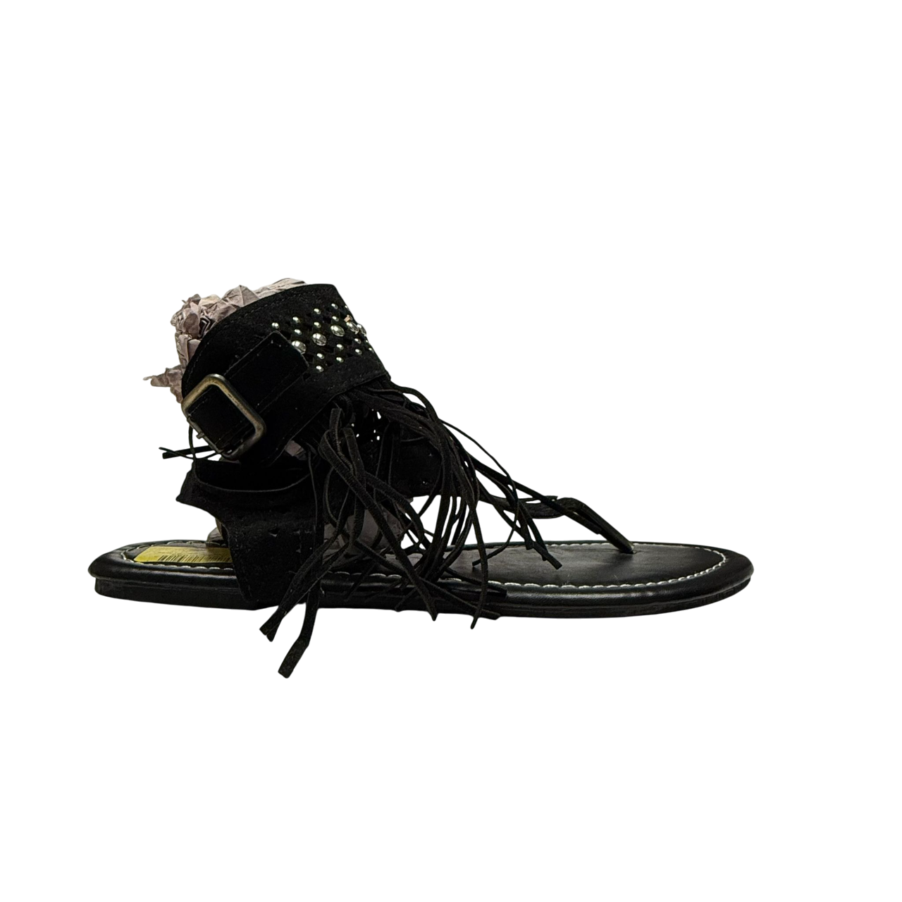 Black Fringe Women's Sandals
