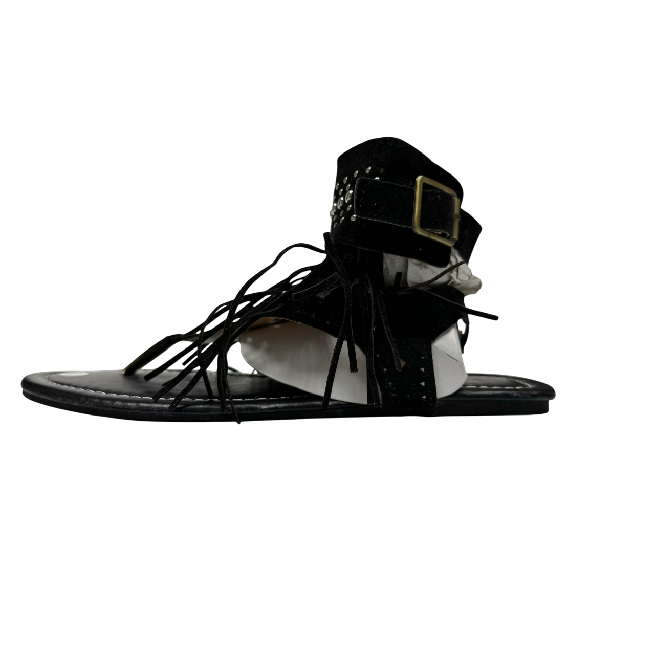 Black Fringe Women's Sandals