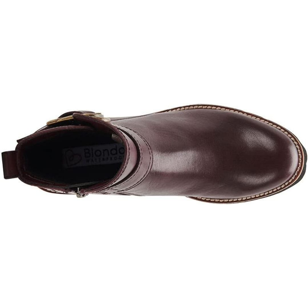 Blondo Women's Waterproof Dagger Fashion Boot Wine Leather