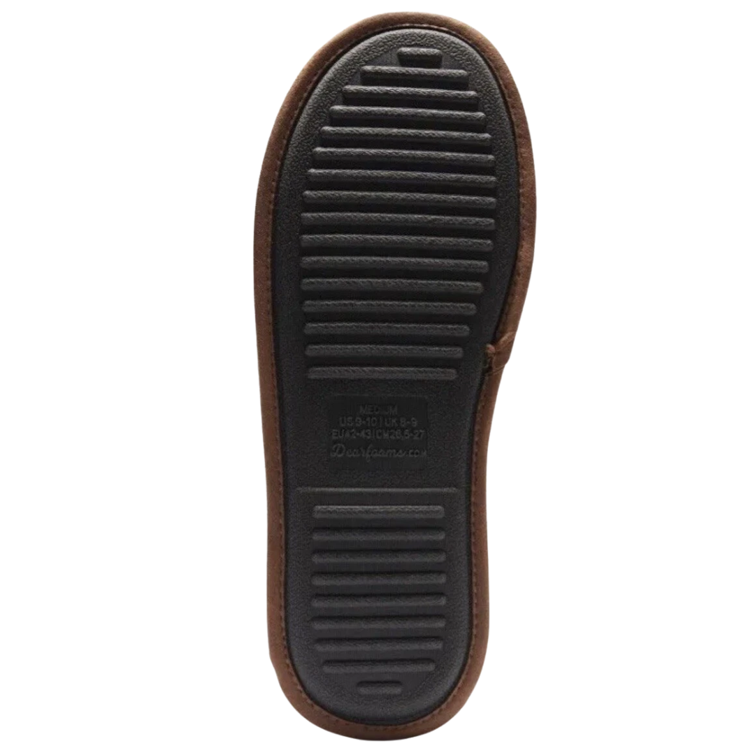 Dluxe by Dearfoams Men’s Memory Foam Dad Boss Slide Slippers – Navy