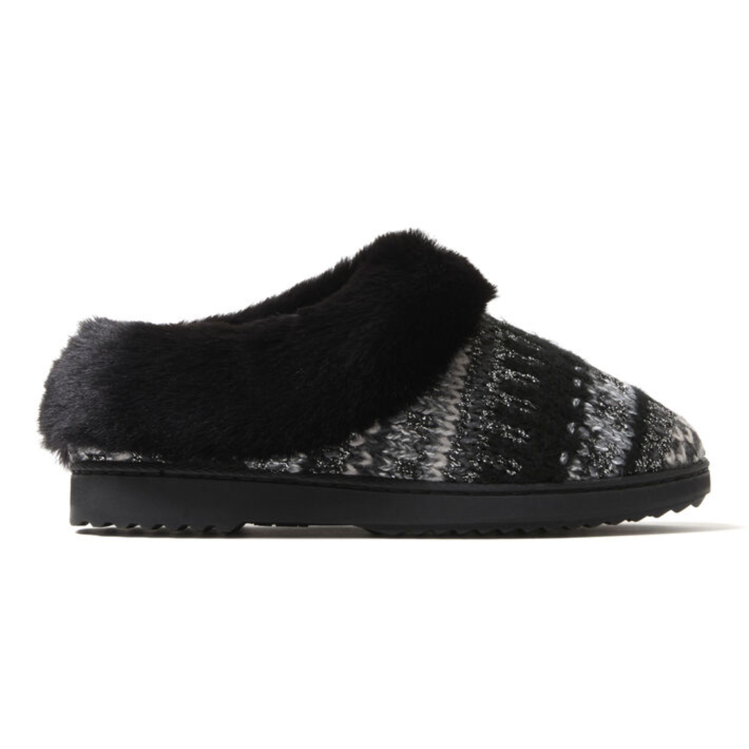 Dearfoams Women's Hannah Festive Knit Clog Slippers