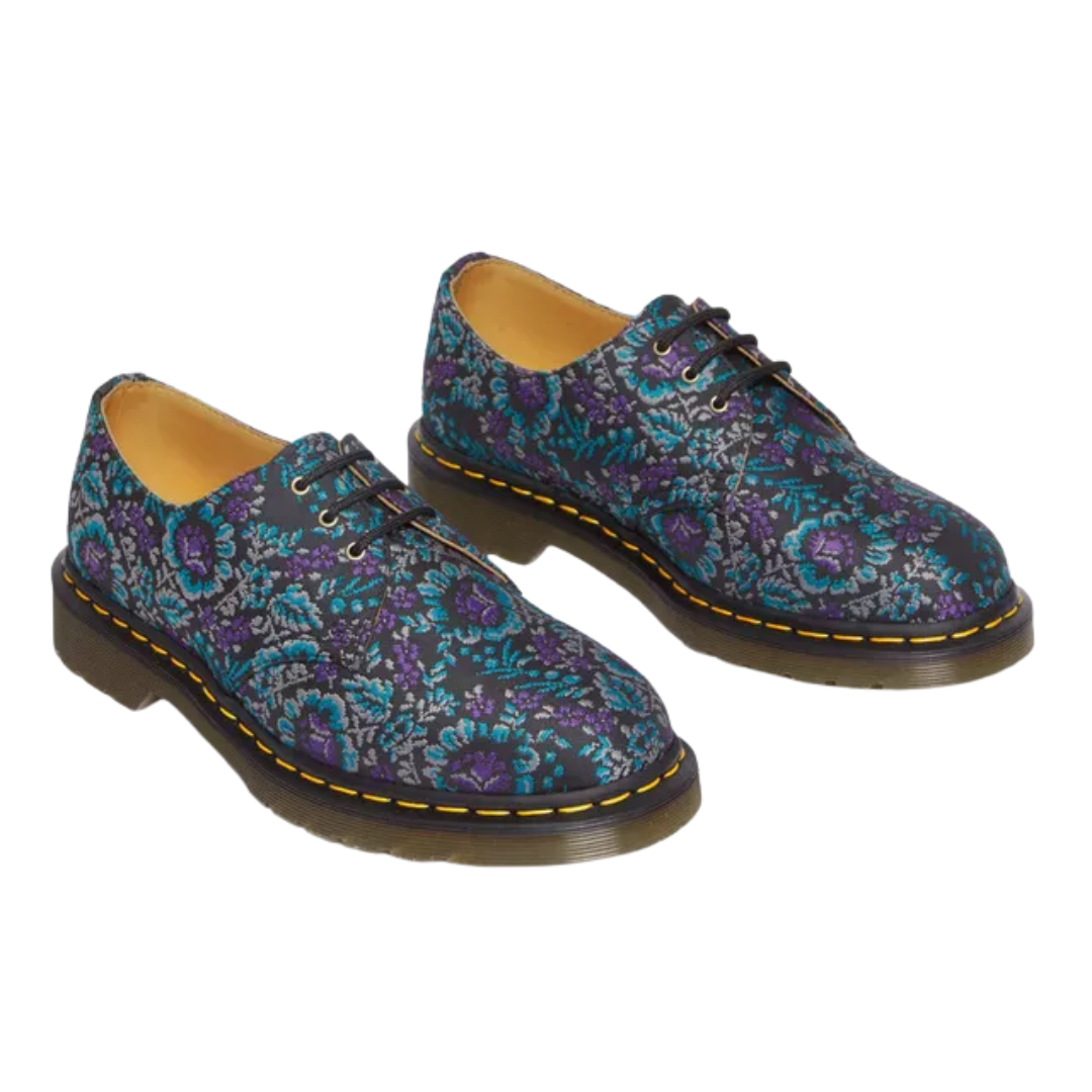 Dr. Martens Women's 1461 Floral Jacquard Oxford Shoes – Black/Purple