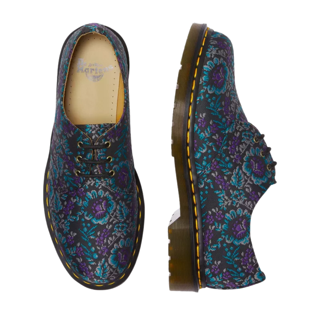 Dr. Martens Women's 1461 Floral Jacquard Oxford Shoes – Black/Purple