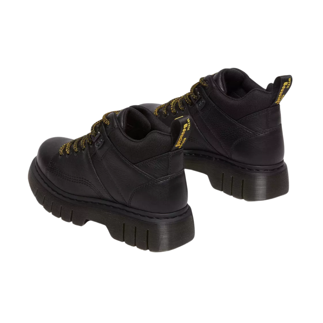 Dr. Martens Woodard Grizzly Leather Low Casual Boots – Black 31045001
