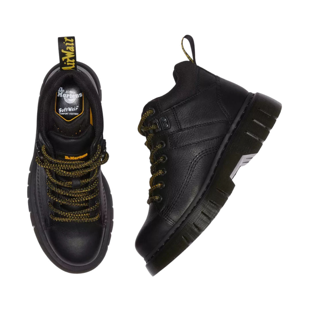 Dr. Martens Woodard Grizzly Leather Low Casual Boots – Black 31045001