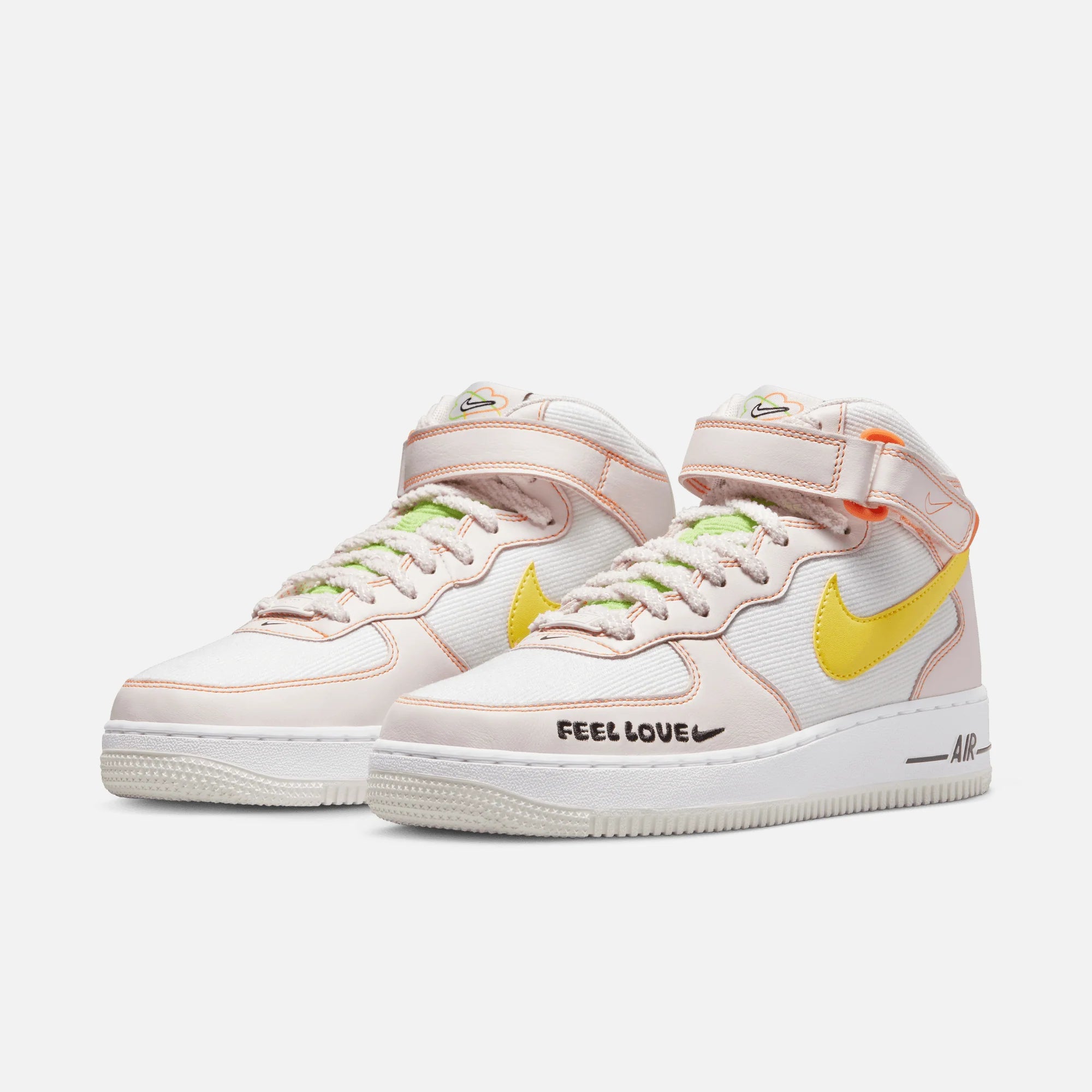 Nike Air Force 1'07 Mid FD0869 100 Blanco/Amarillo Opti-Rosa Perla