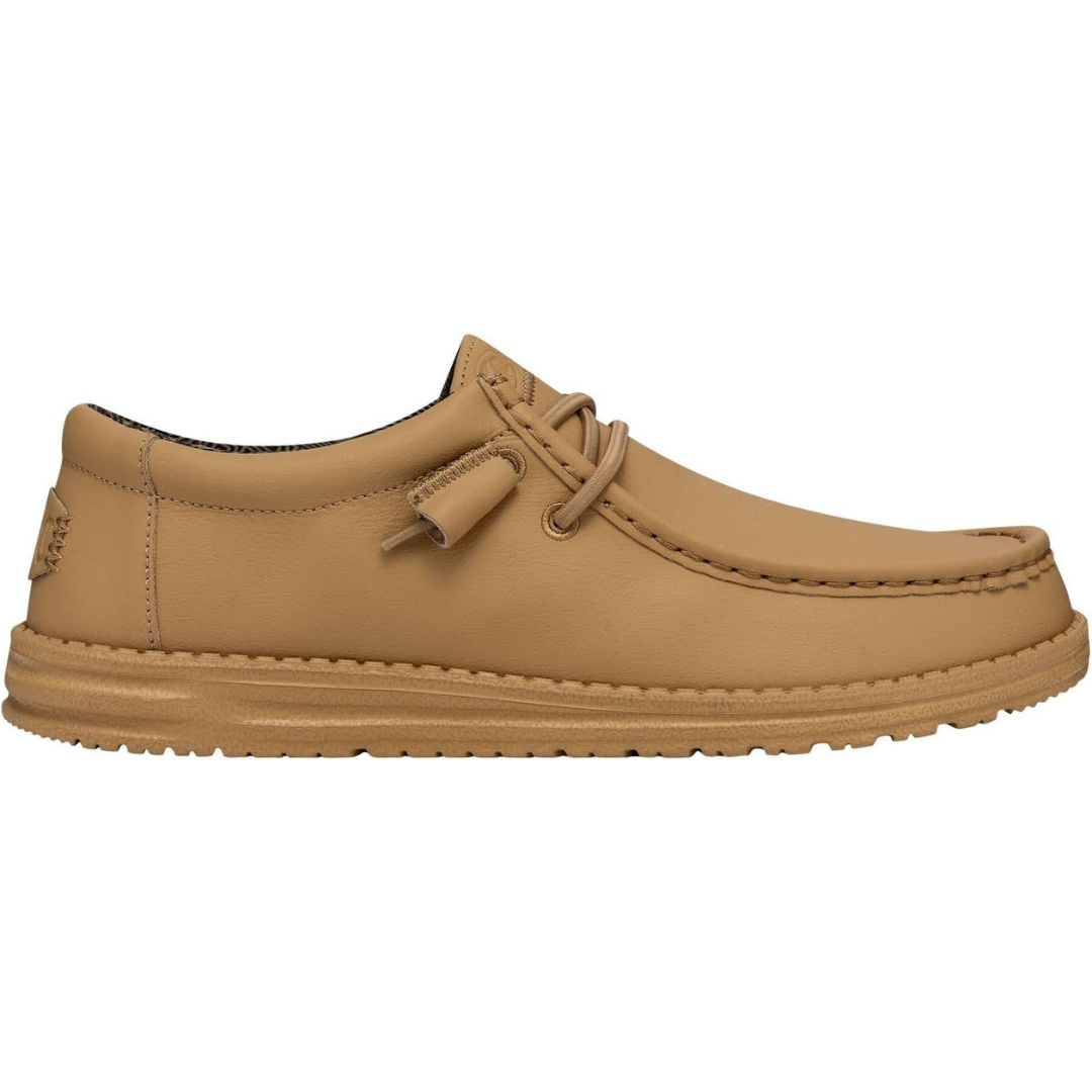 Hey Dude Men's Wally Mono Leather Comfortable & Light-Weight Tan Loafers
