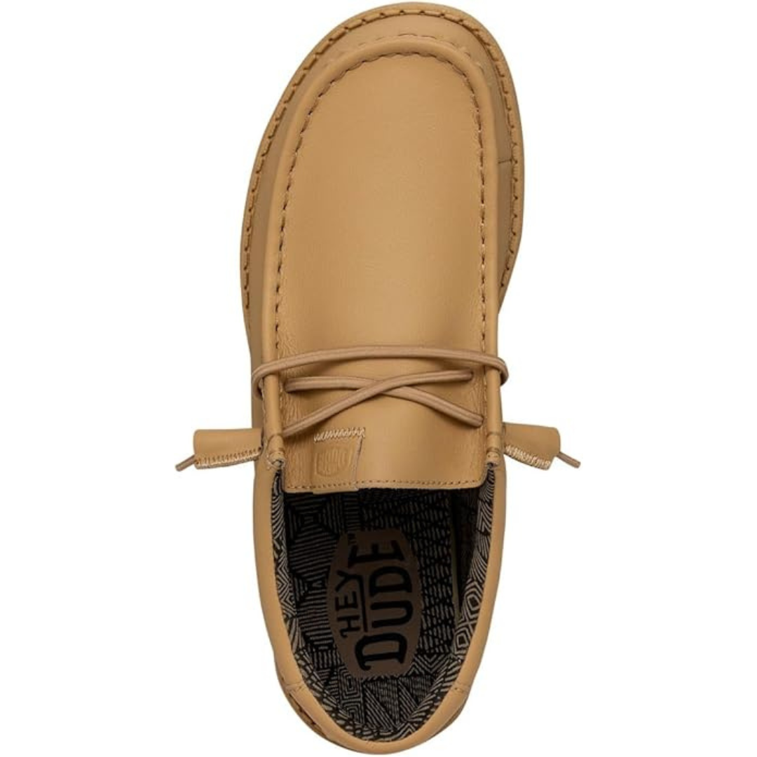 Hey Dude Men's Wally Mono Leather Comfortable & Light-Weight Tan Loafers