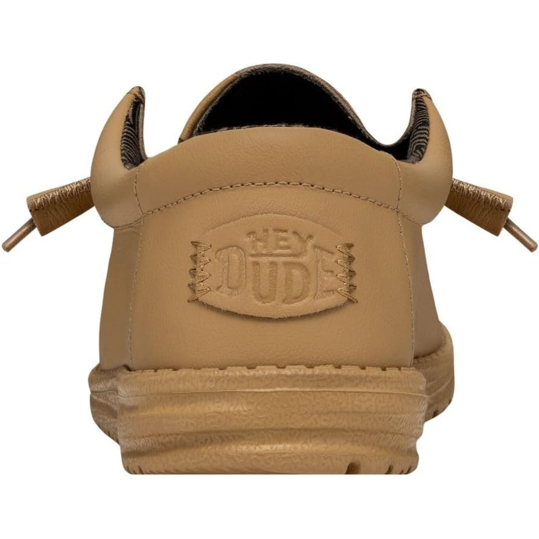 Hey Dude Men's Wally Mono Leather Comfortable & Light-Weight Tan Loafers