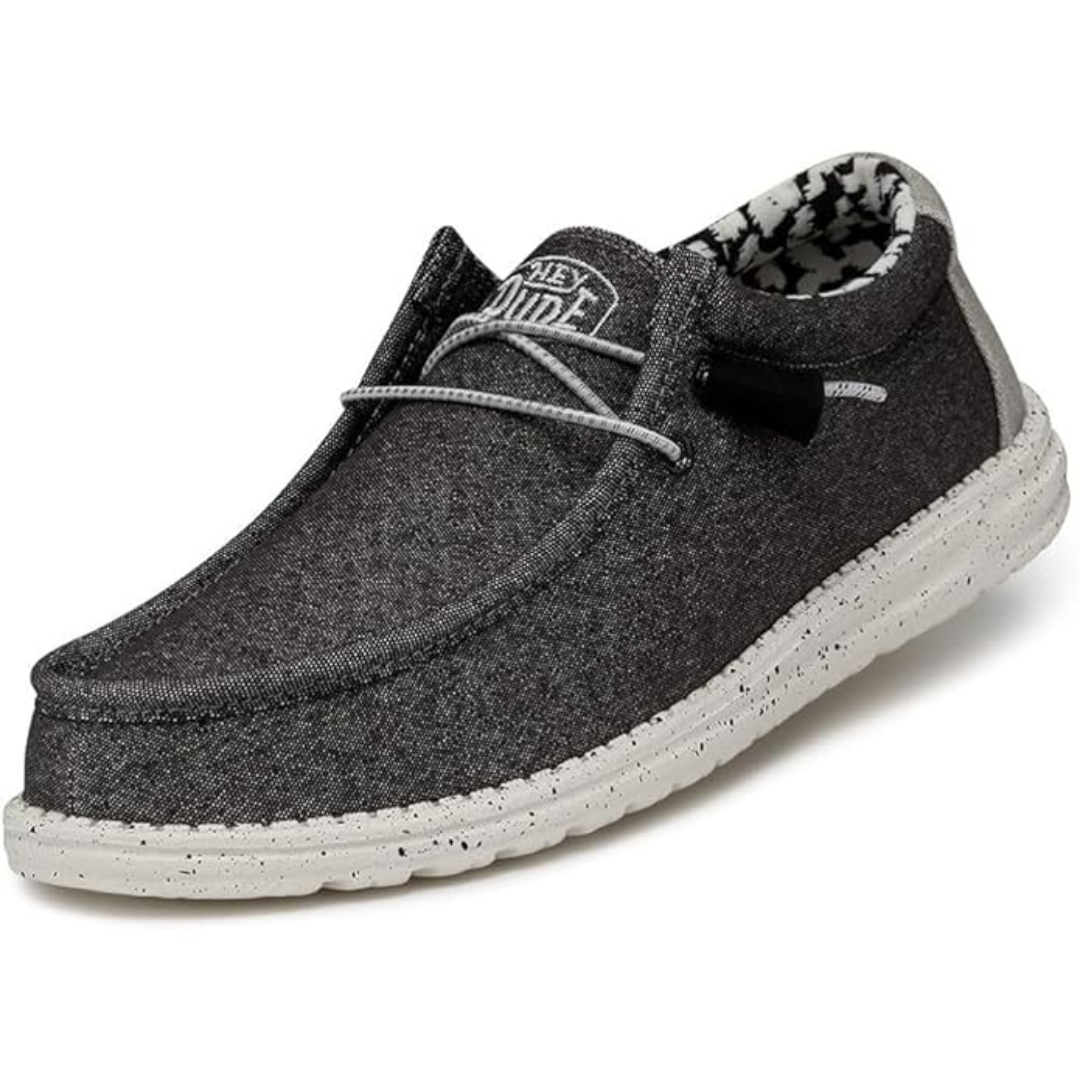 Hey Dude Men’s Wally Stretch Canvas Shoes – Opal Black 40022-1HX