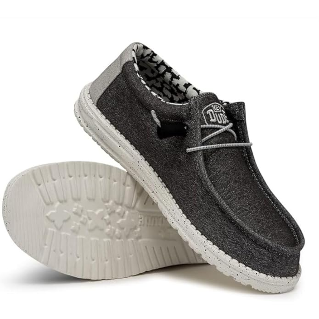 Hey Dude Men’s Wally Stretch Canvas Shoes – Opal Black 40022-1HX