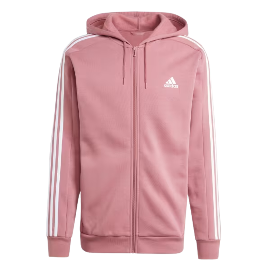 Adidas Men's Essentials Fleece 3-Stripes Full-Zip Hoodie – IX0166