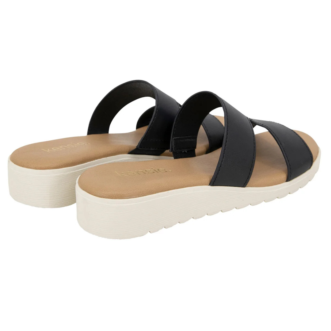 Kensie Elena Women's Black H- Band Sandals KS241260