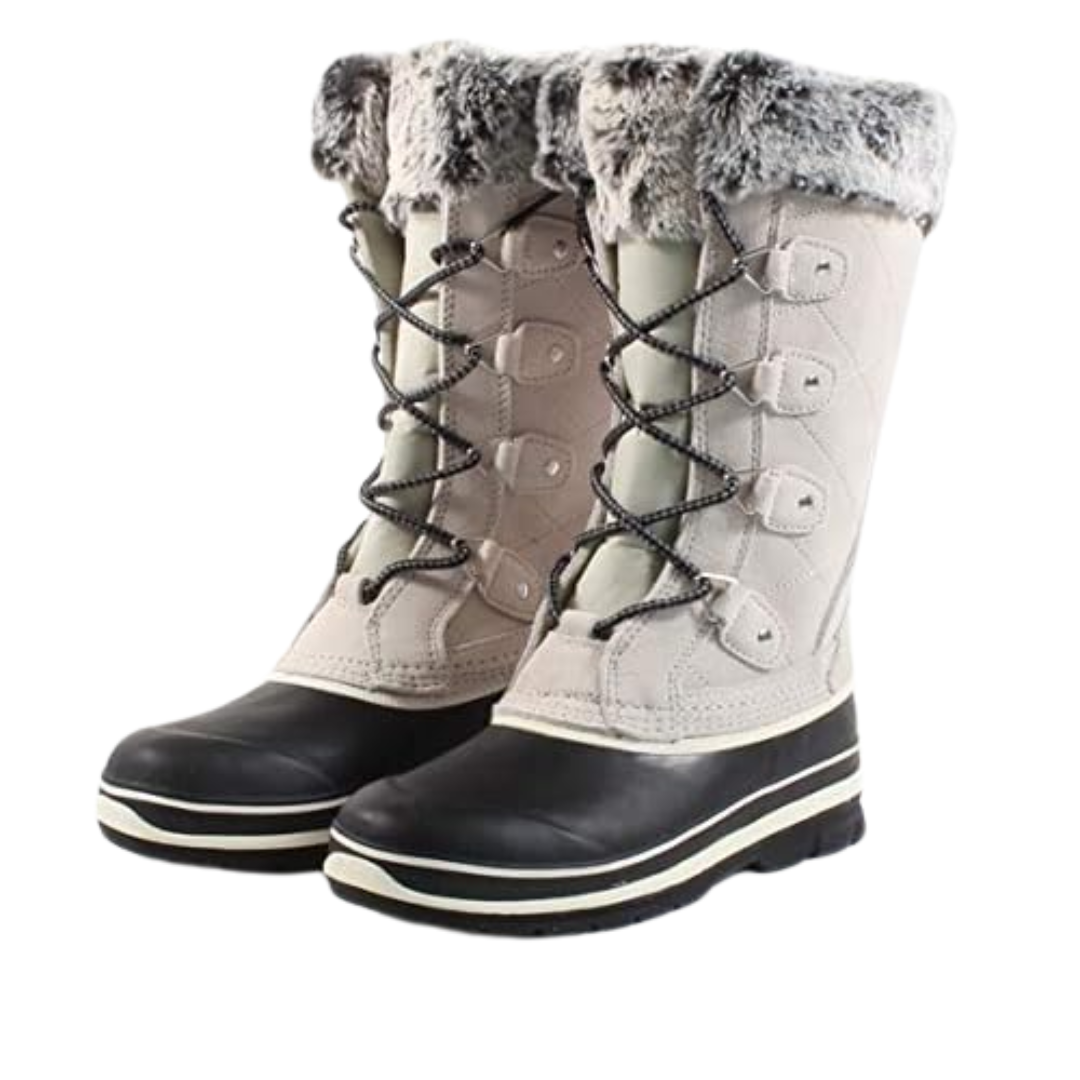 Khombu Emily Women’s Waterproof Winter Snow Boots – Cream