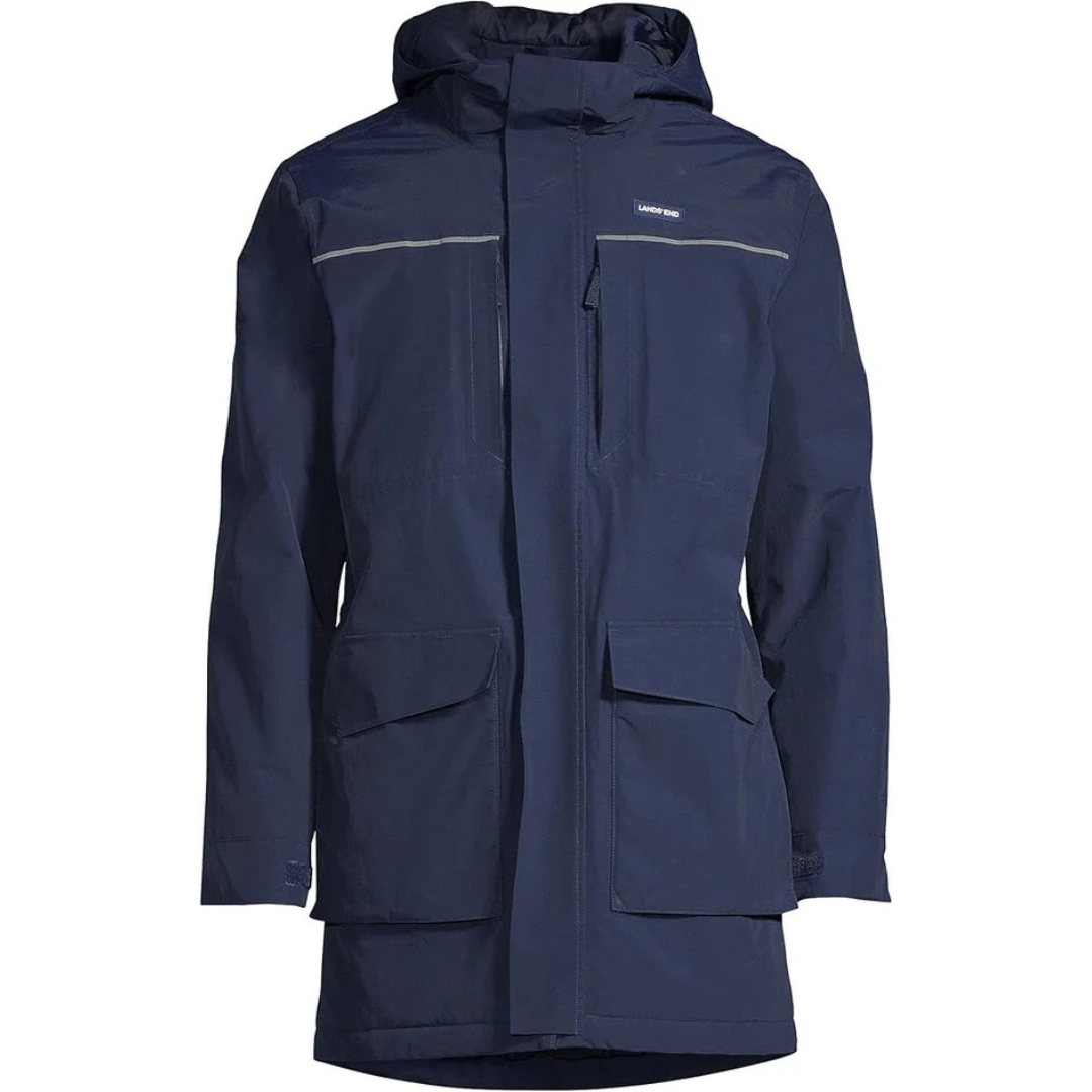 Lands' End Men's Squall Hooded Jacket Navy