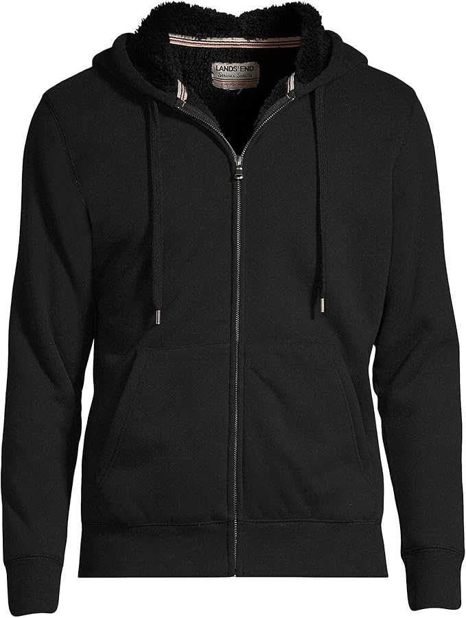 Lands' End Men's Serious Sweats Sherpa Hoodie - Black 514633
