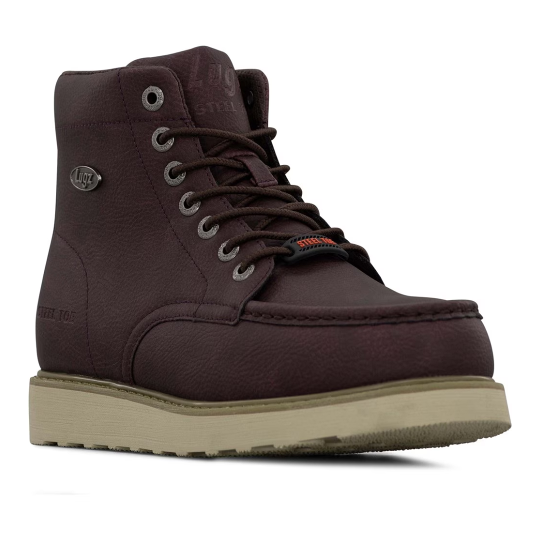 Lugz Men's Monterey Steel Toe Work Boot Brown – 6451