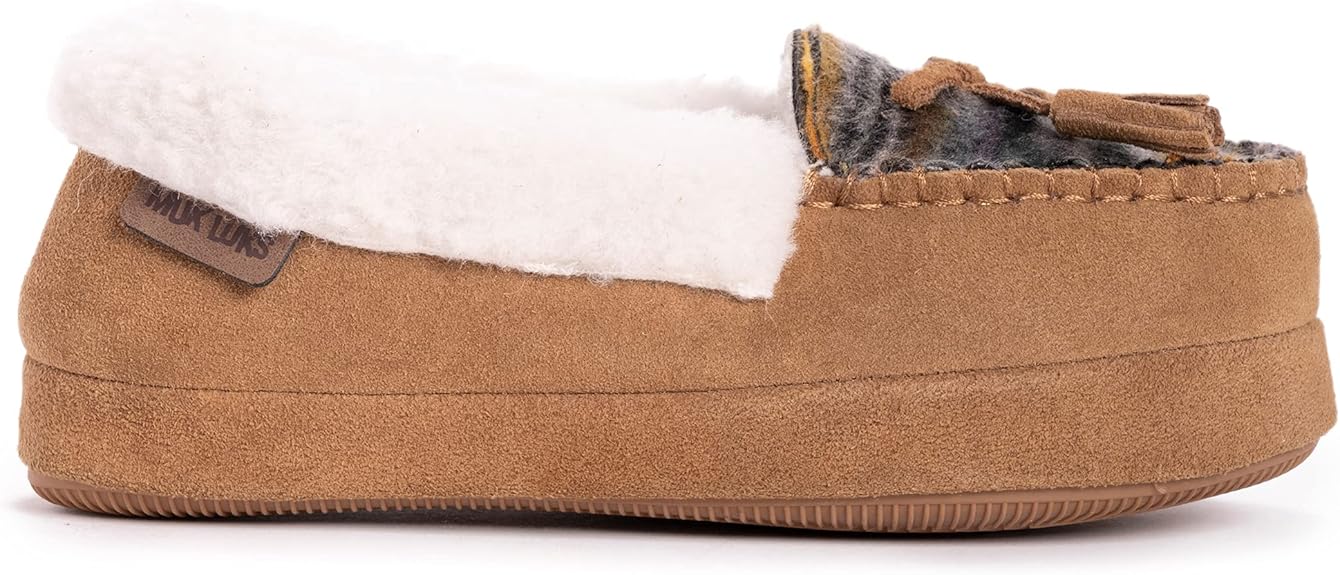 Muk Luks Women's Leather Goods Sia Moccasin Slipper - Camel