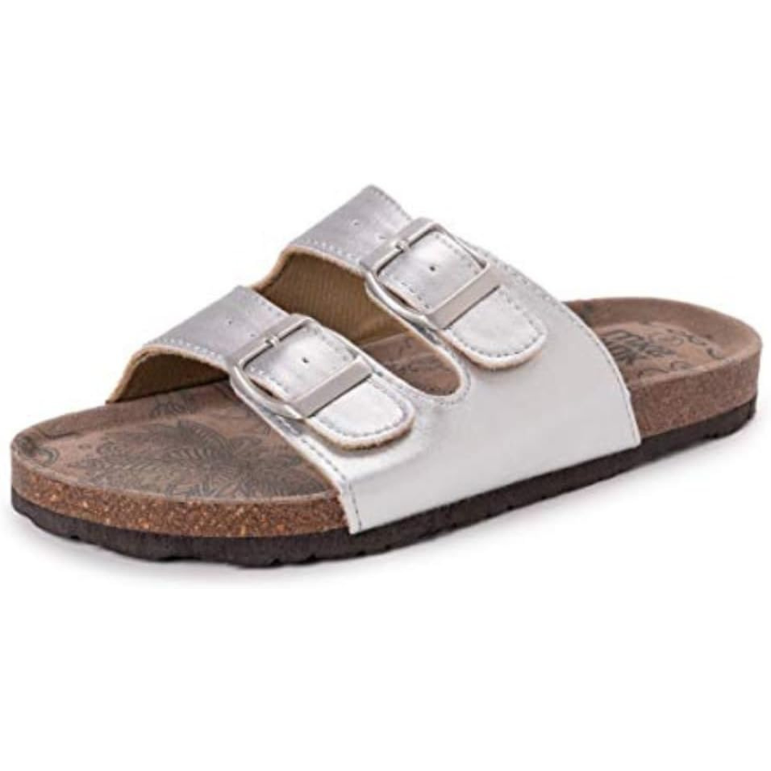 Muk Luks Women's Terra Turf Marla-platino Flat Sandal