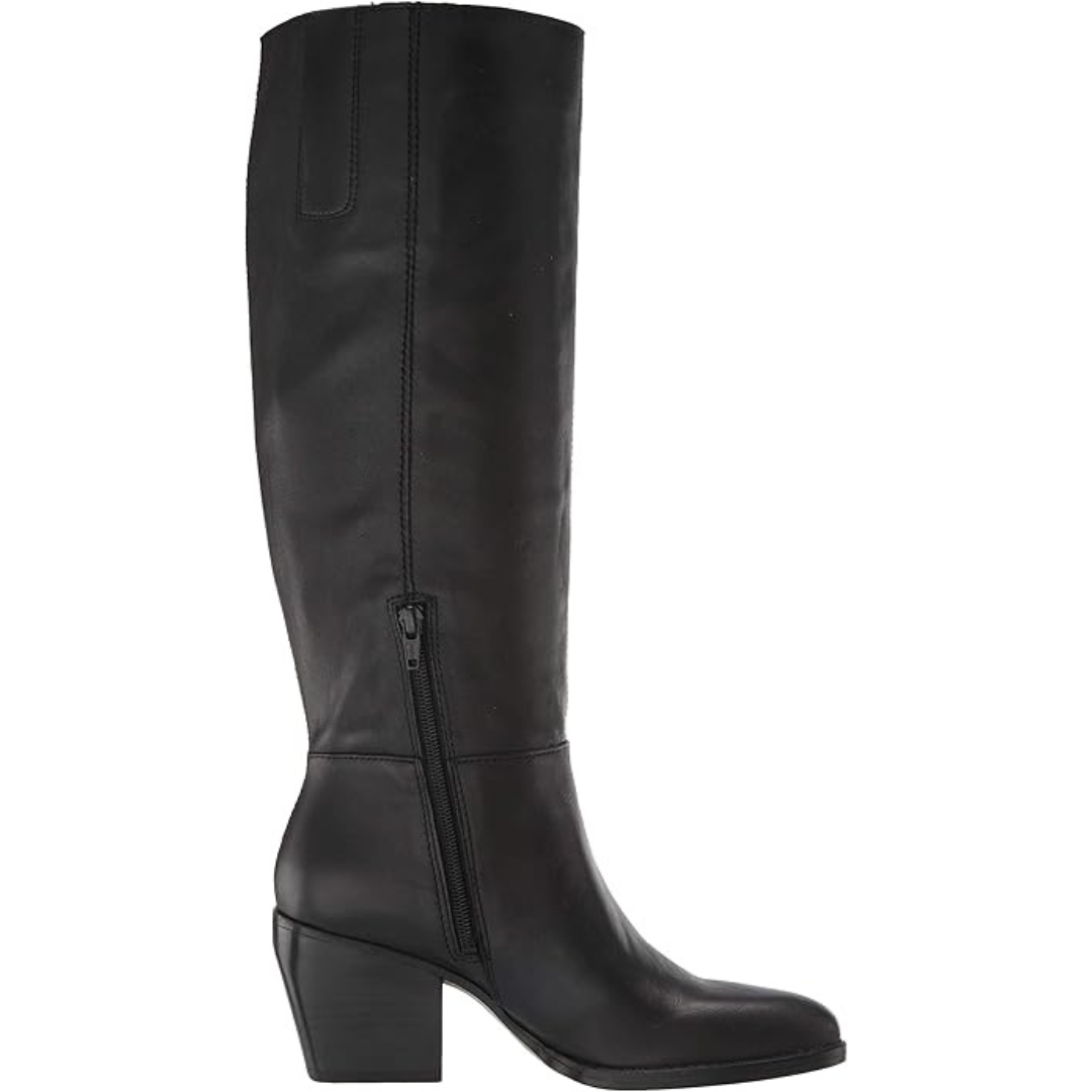 Naturalizer Women's Fae Knee High Boot  Black Leather Wide Calf