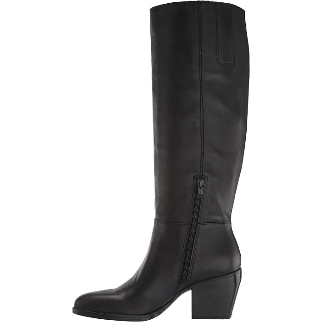 Naturalizer Women's Fae Knee High Boot  Black Leather Wide Calf