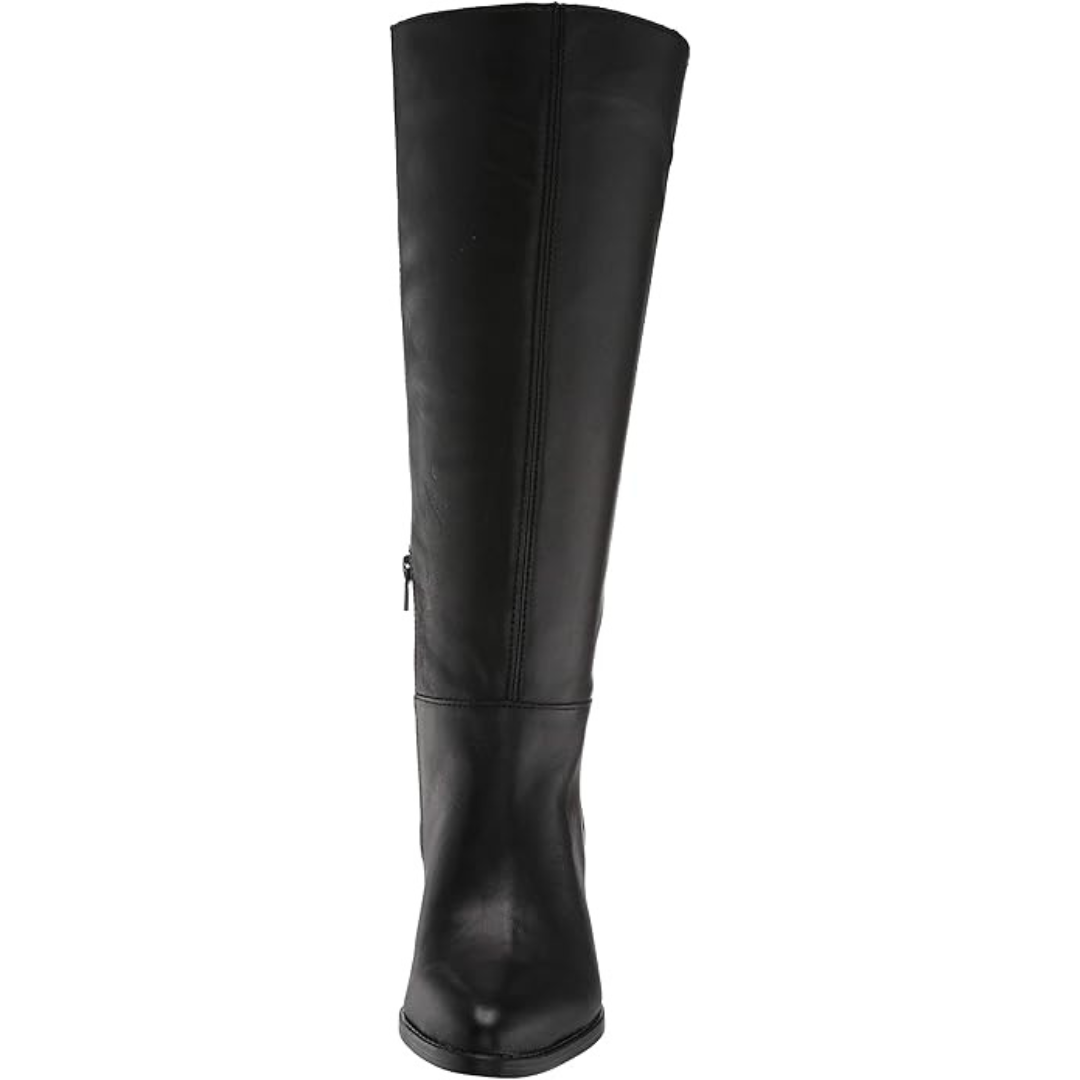 Naturalizer Women's Fae Knee High Boot  Black Leather Wide Calf