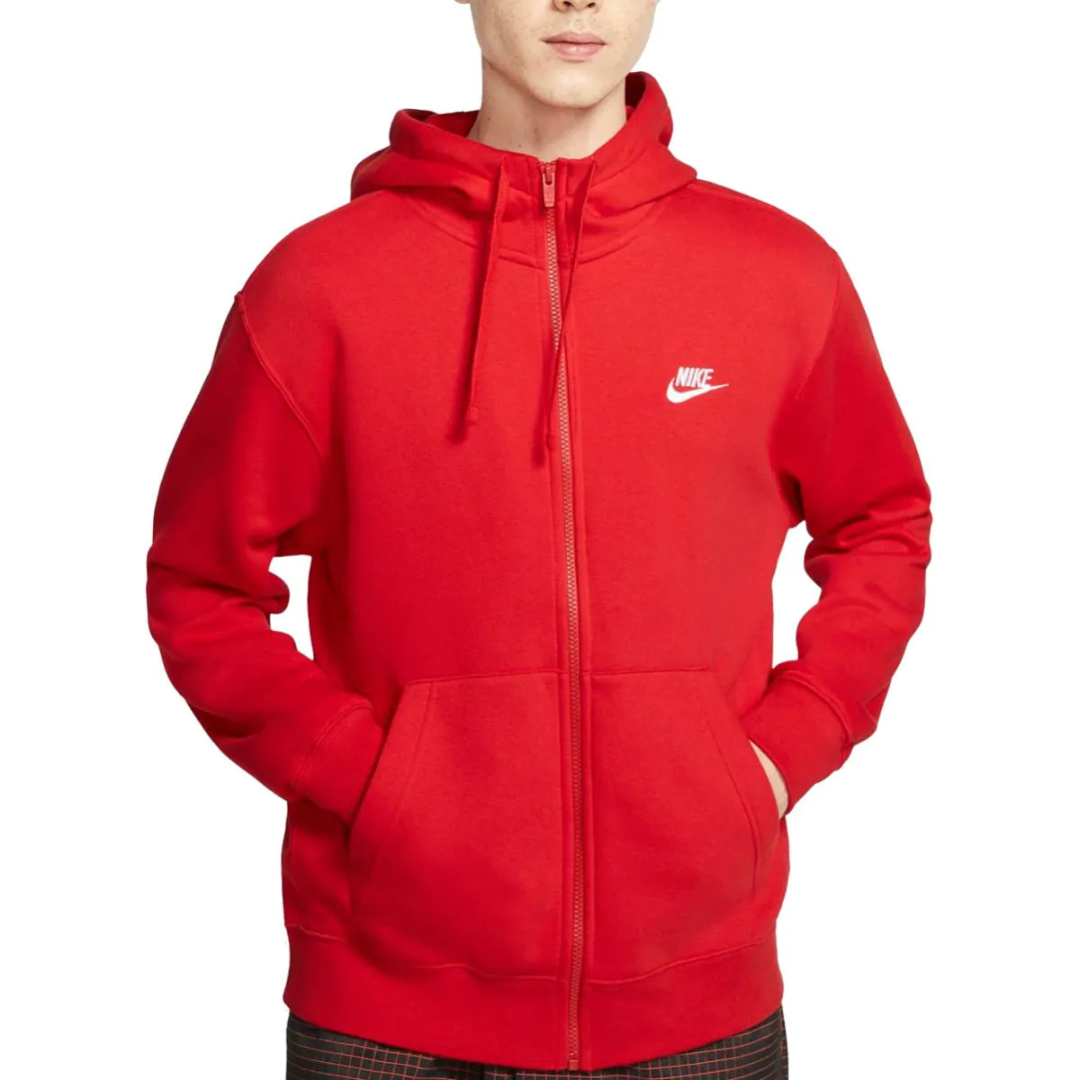 Nike Men's Fleece Zip Up Hoodie Red BV2645-657