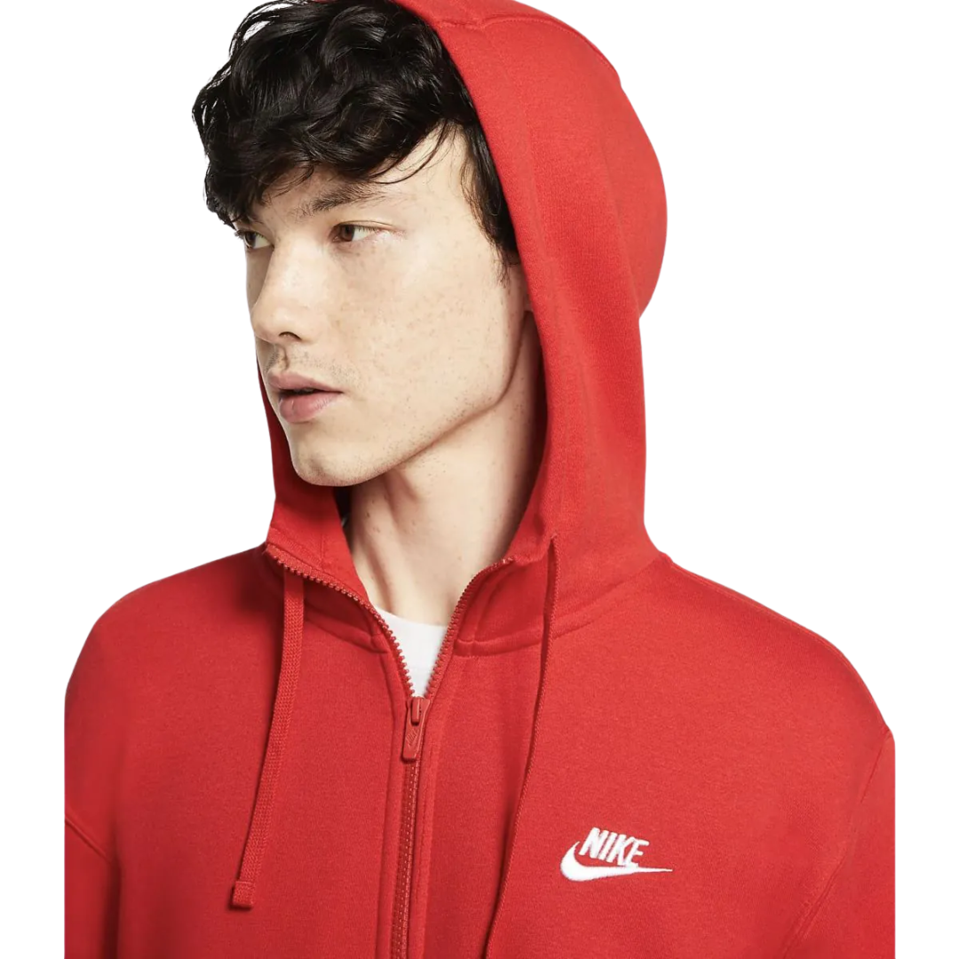 Nike Men's Fleece Zip Up Hoodie Red BV2645-657