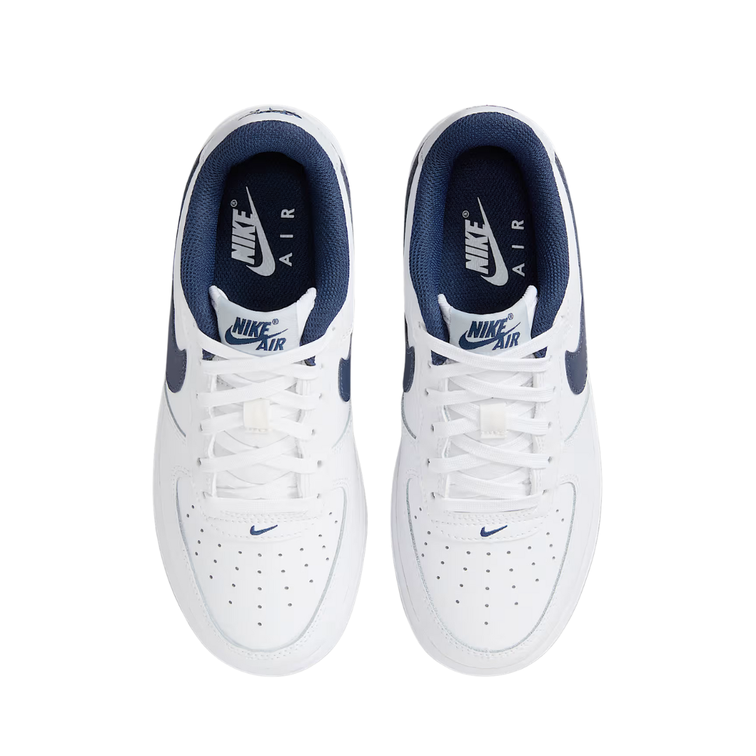 Nike Big Kids Air Force 1 (GS) White/Navy Shoes FV5948-104