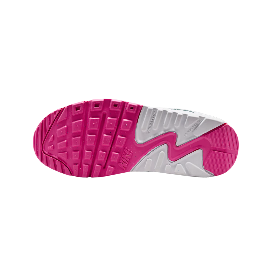 Nike Big Kids' Air Max 90 Shoes – White/Laser Fuchsia HF6358-101