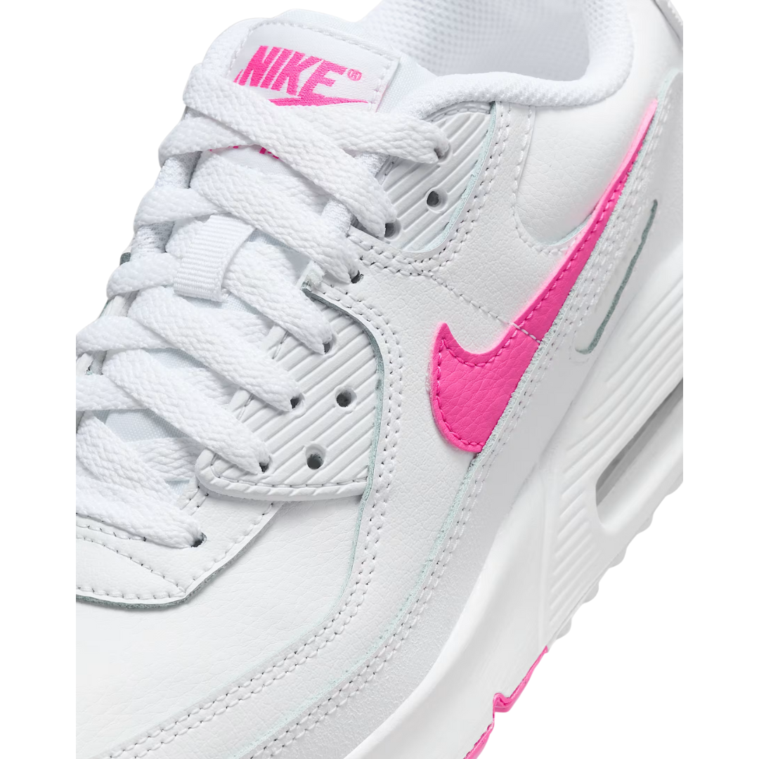Nike Big Kids' Air Max 90 Shoes – White/Laser Fuchsia HF6358-101
