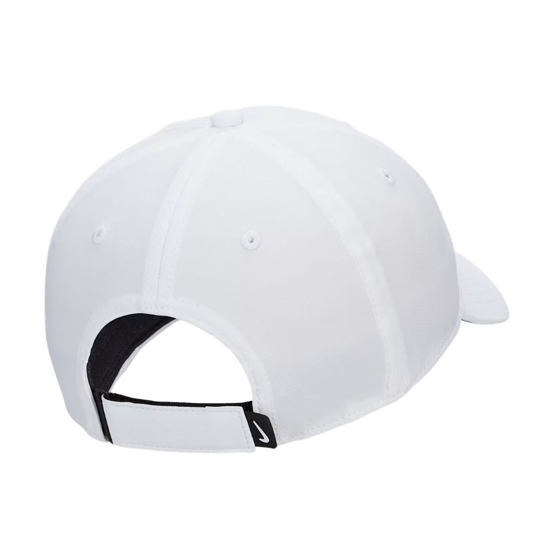 Nike Dri-FIT Club Structured Swoosh Cap – White/Black (FB5625-100)