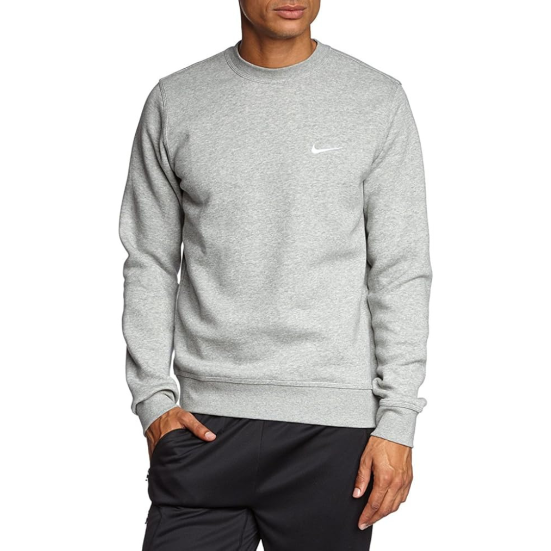 Sweat-shirt Nike Club Swoosh Crew pour homme Noir/Blanc 611467-010