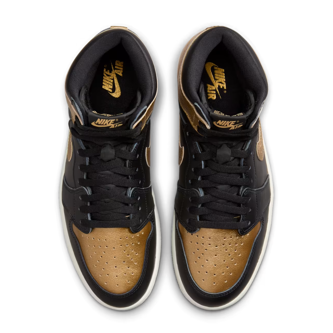 Nike Men's Air Jordan 1 High OG “Black and Gold” Shoes DZ5485-071