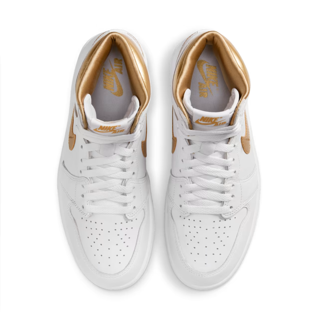 Nike Women's Air Jordan 1 High OG White/Gold Shoes FD2596-107