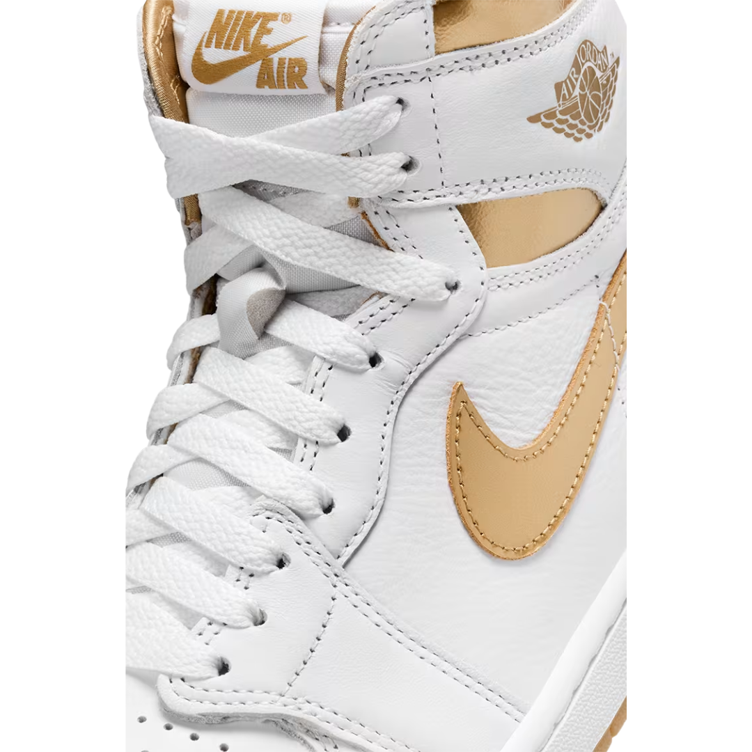 Nike Women's Air Jordan 1 High OG White/Gold Shoes FD2596-107