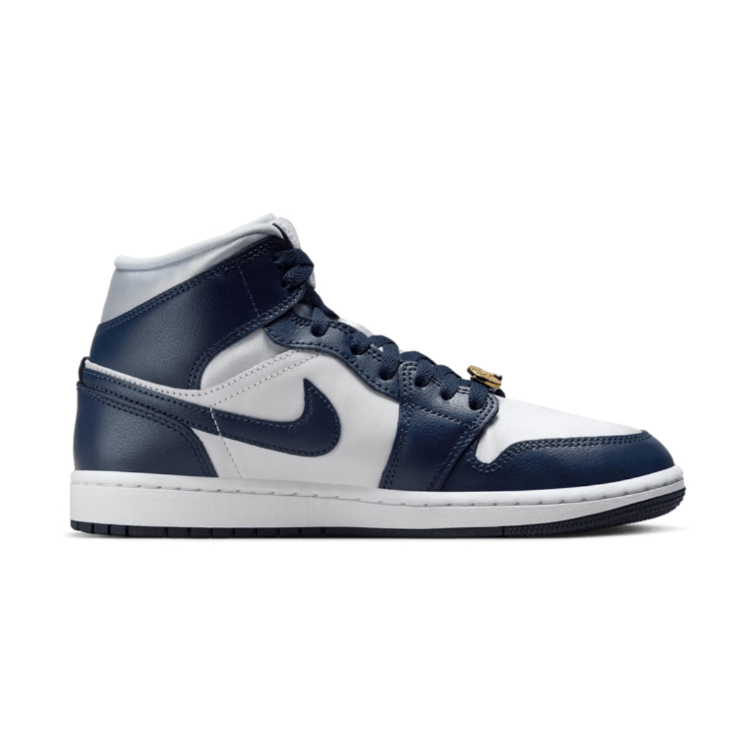 Nike Air Jordan 1 Mid 'Midnight Navy Gold Charms' Shoes– FZ8777-044