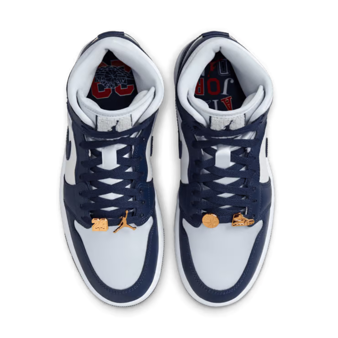 Nike Air Jordan 1 Mid 'Midnight Navy Gold Charms' Shoes– FZ8777-044