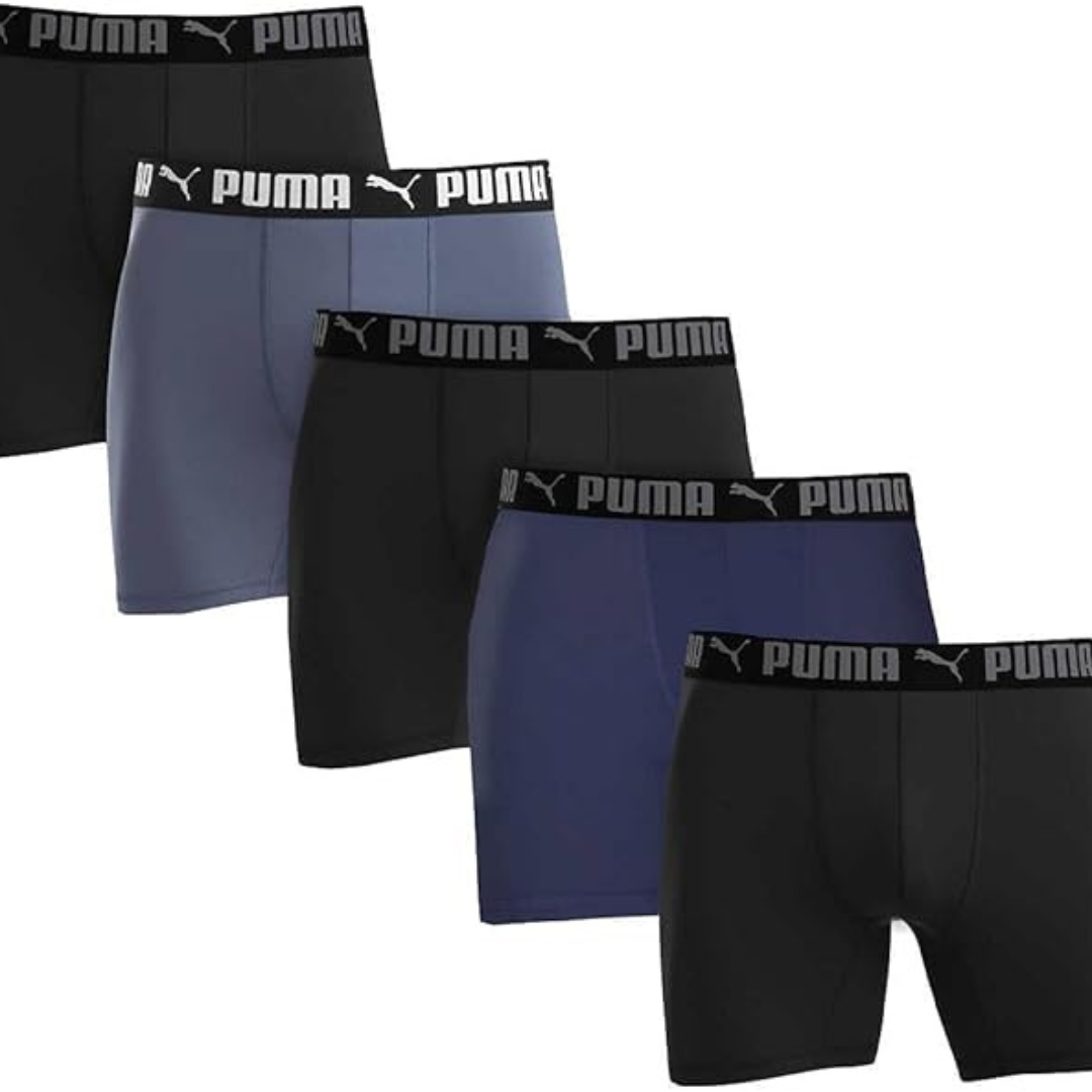 Puma Men's Microfiber Boxer Brief, 5-pack