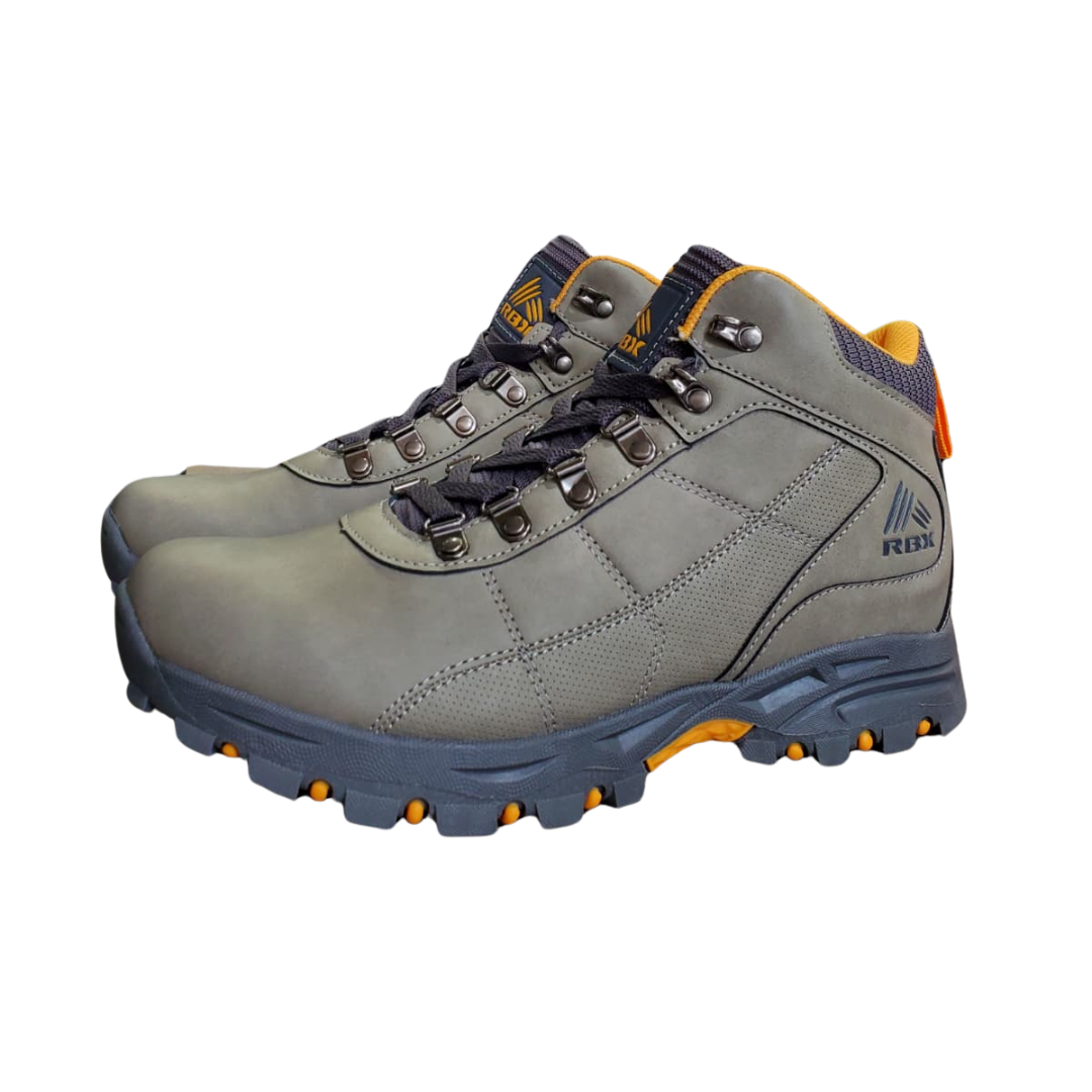 RBX Men's Nitro Work/Hiking Boots – Grey/Yellow EF14526