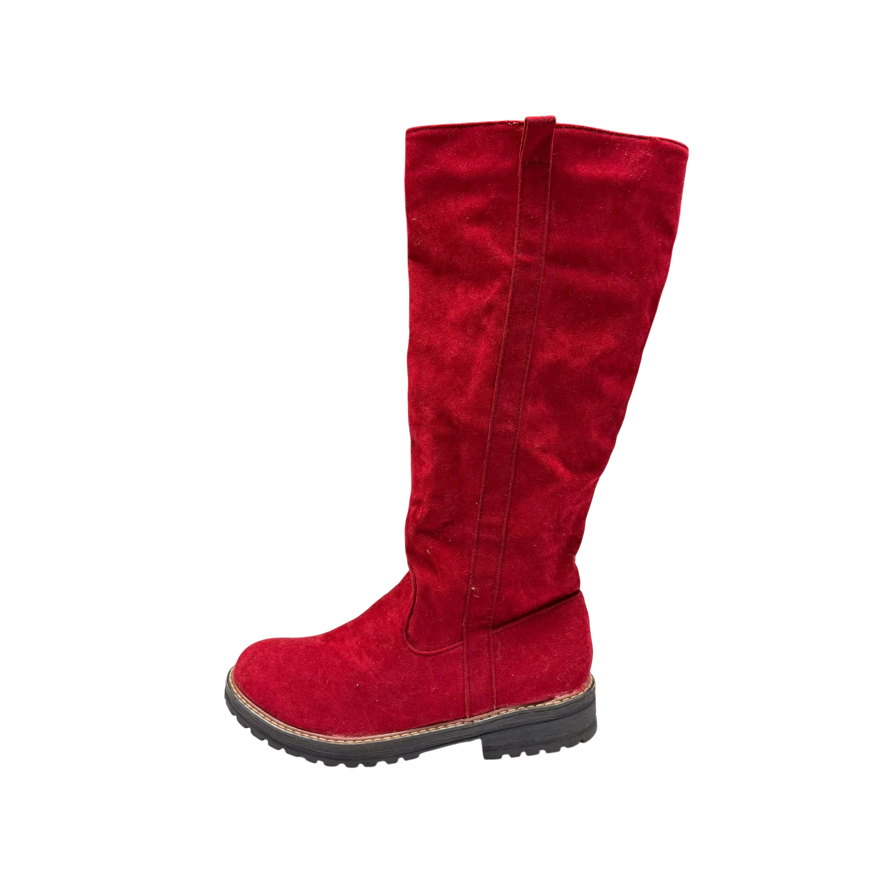 Red Matte Side-Zip Women's Boots