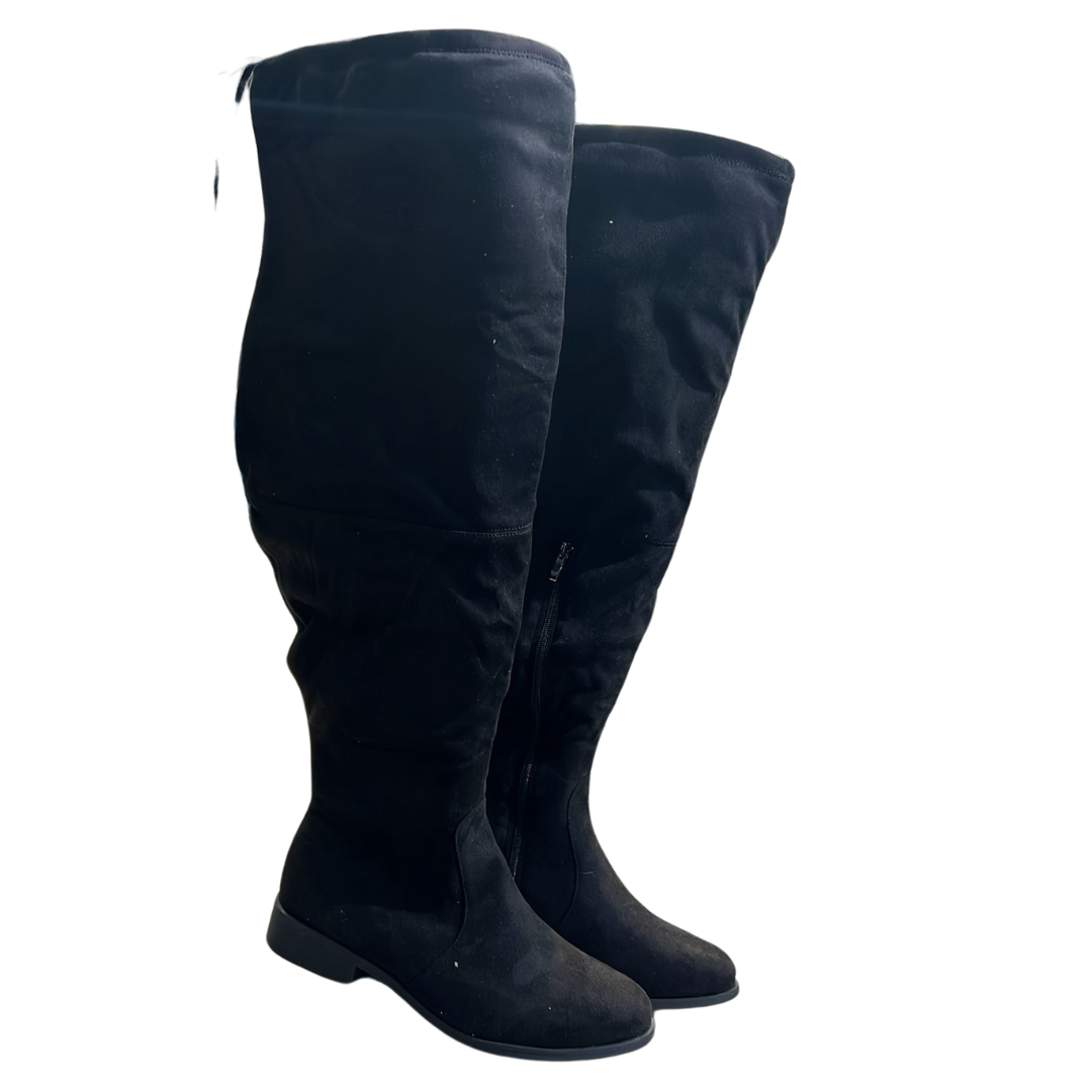 Devon Sport Over the Knee Wide-Calf Boots Black