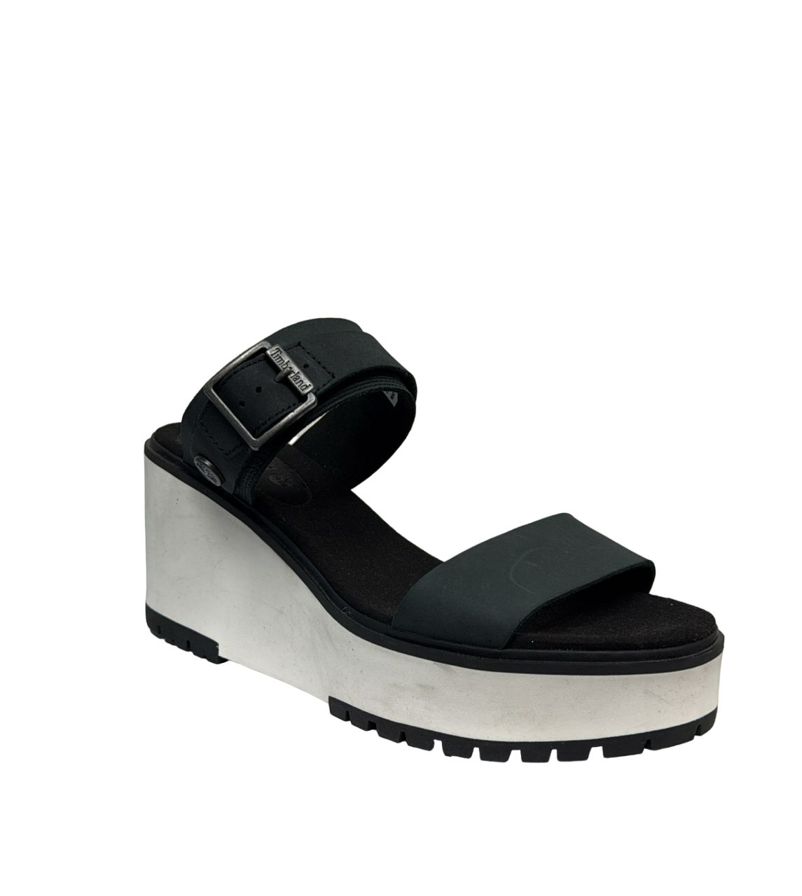 Sandalias de cuña para mujer Timberland en blanco y negro