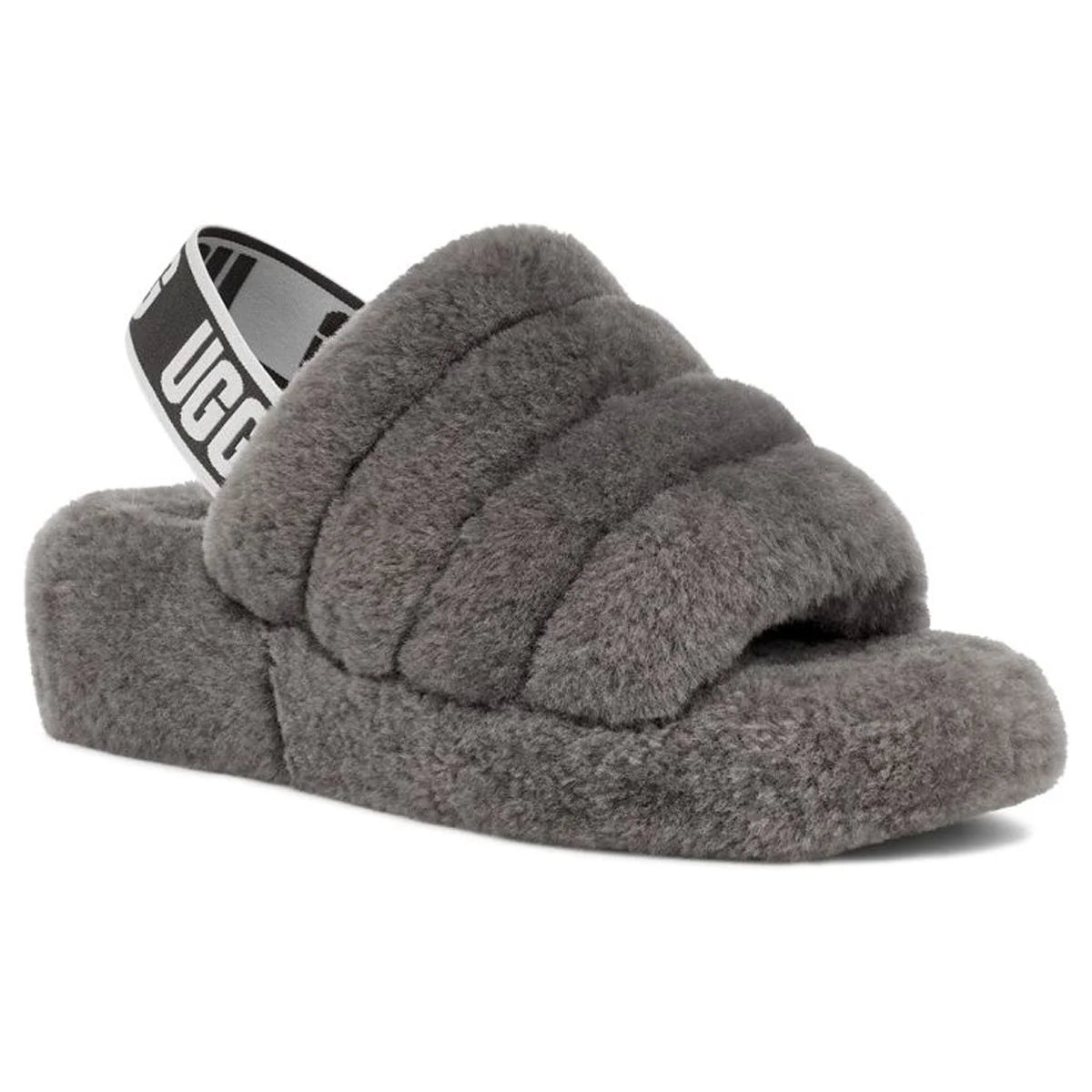 UGG Women's Fluff Yeah Slide Charcoal 1095119