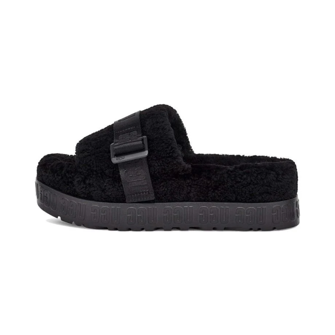 UGG Women's Fluffita Black Platform Slippers – 113475