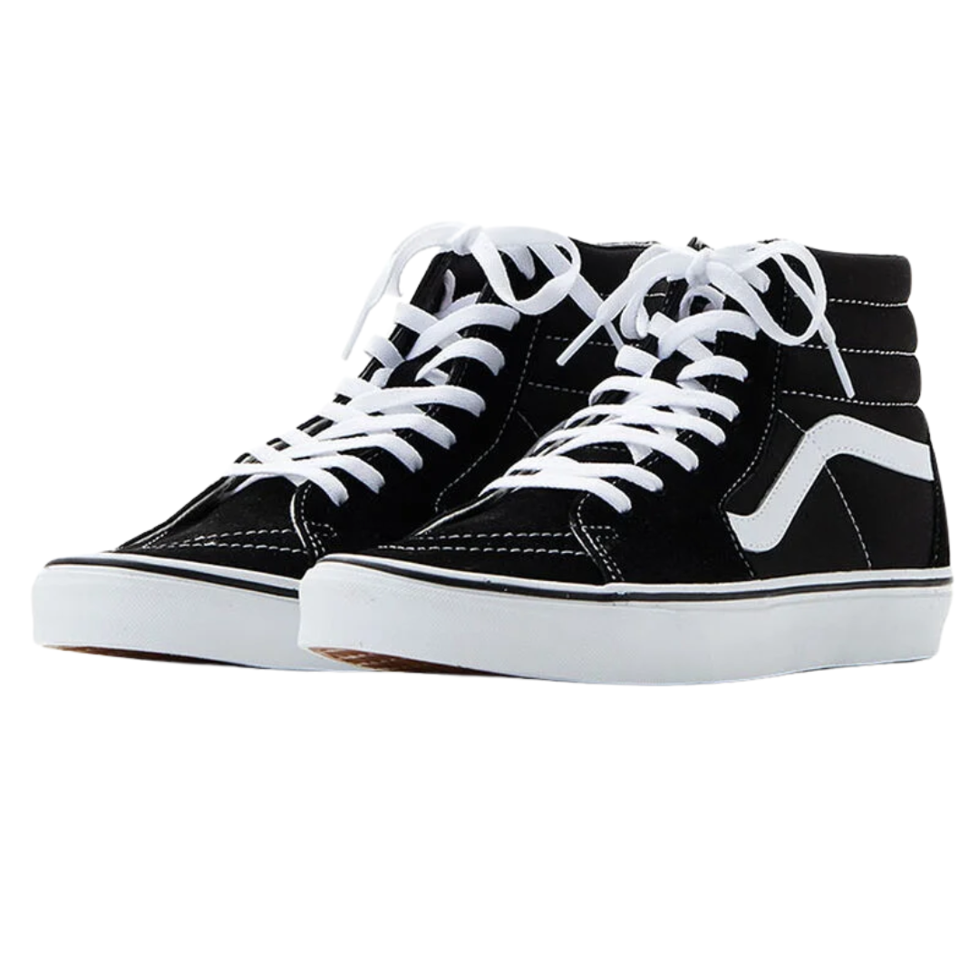 Vans Men's Sk8 Hi Canvas  Black & White Shoes