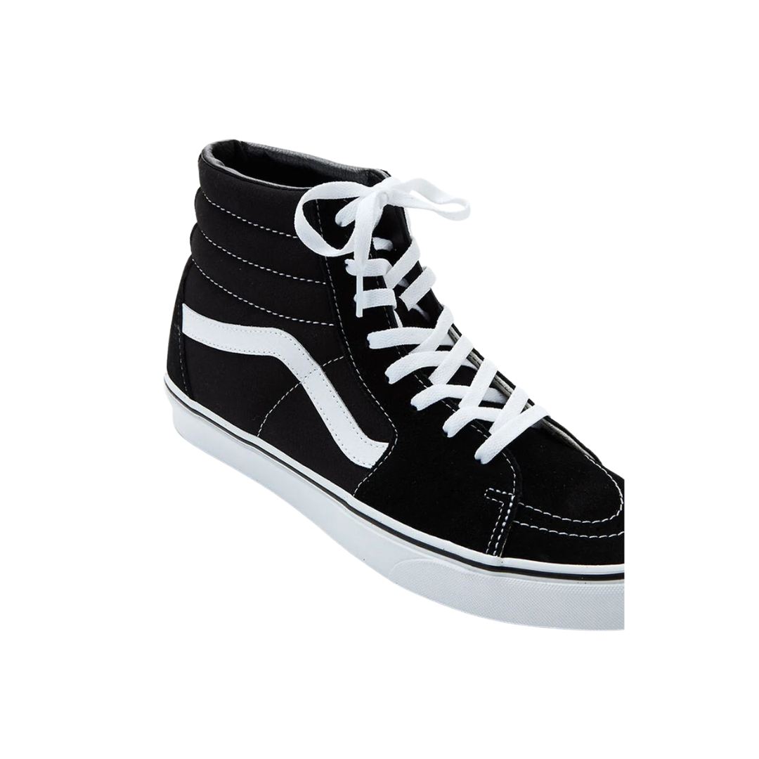 Vans Men's Sk8 Hi Canvas  Black & White Shoes