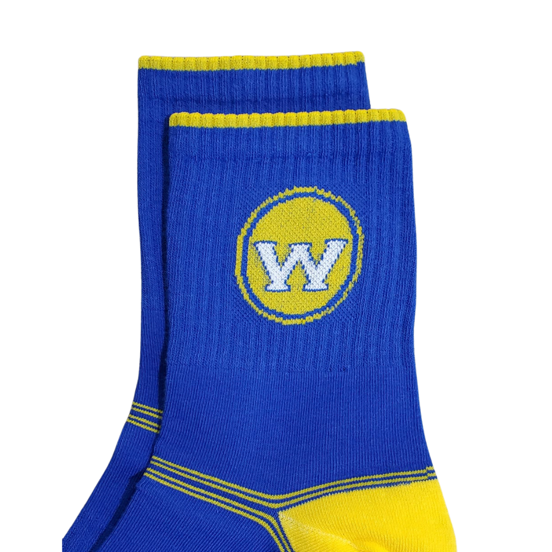 Chaussettes de basket-ball unisexes Lakers Paire simple 