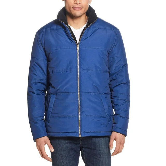 Chaqueta acolchada vintage para hombre resistente a la intemperie, sin capucha, Itm 1612508, azul