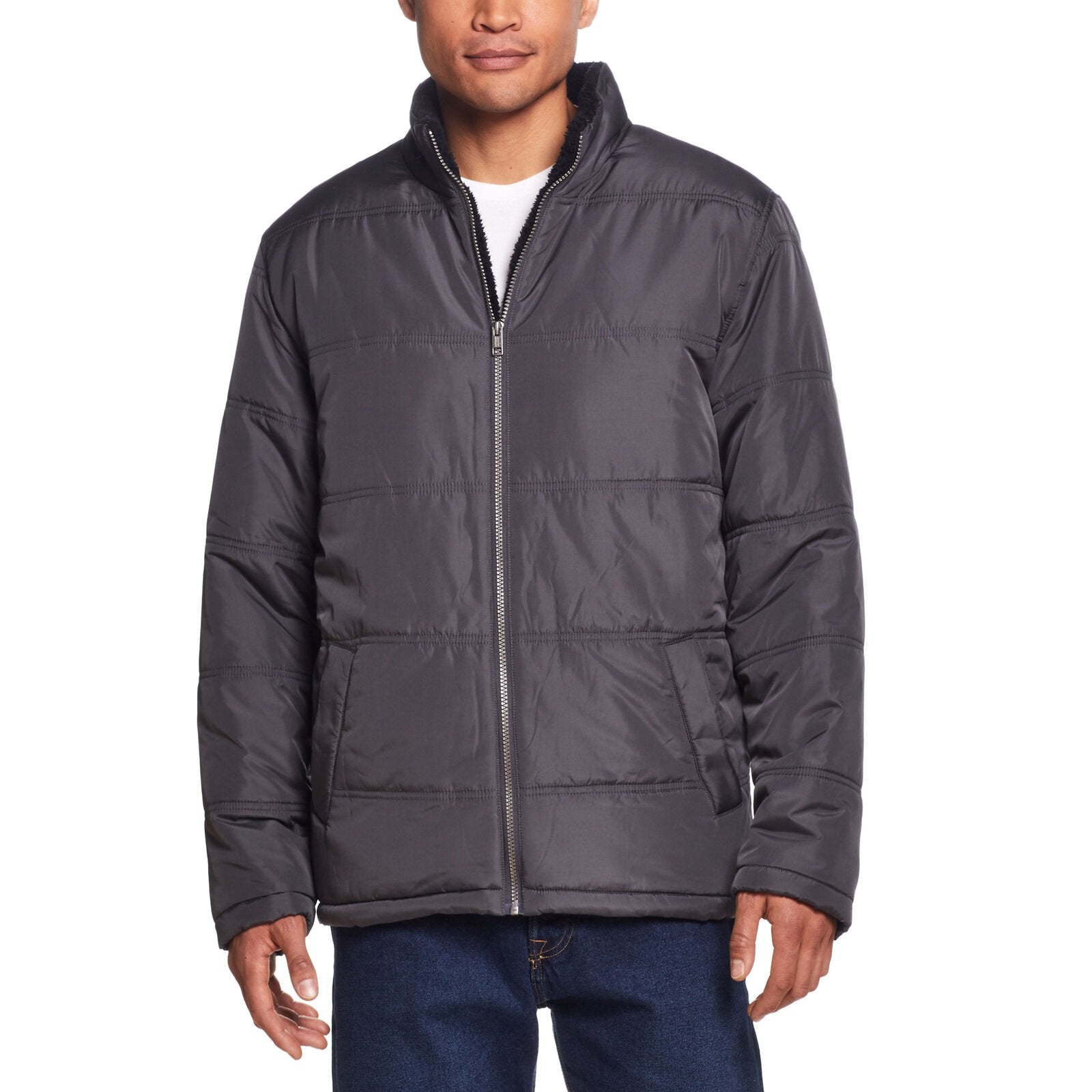 Chaqueta acolchada vintage resistente a la intemperie para hombre 1612508 gris